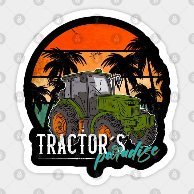 Tractor's Paradise The Tractor Paradise Palm Summer Beach Sticker by design-lab-berlin